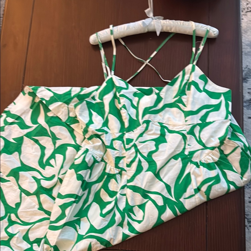 A New Day Green and White Midi Dress